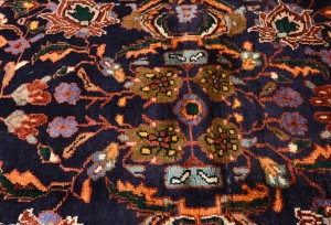 Vintage Dark Purple-navy Floral 4X7 Gholtogh Persian Rug