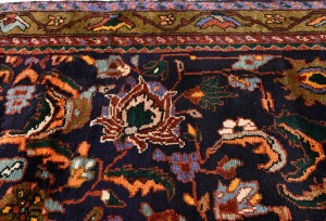 Vintage Dark Purple-navy Floral 4X7 Gholtogh Persian Rug
