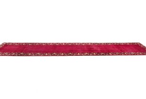 Vintage Fuchsia Rose Classic 2'7X15'4 Tabriz Persian Runner Rug