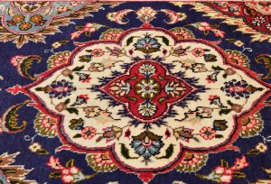 Vintage Purple-navy Floral 3X16 Tabriz Persian Runner Rug