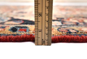 Semi Antique Rusty Red Geometric 4X12 Heriz Persian Runner Rug