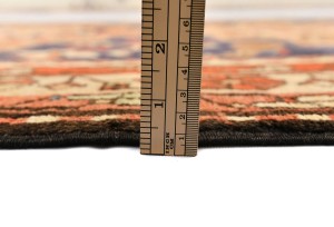 Vintage Tribal Pictorial Geometric 5X11 Meshkin Persian Runner Rug