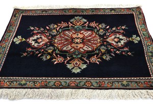 Vintage Dark Purple-navy Classic 2X3 Kashan Persian Rug