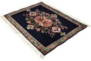 Vintage Dark Purple-navy Classic 2X3 Kashan Persian Rug
