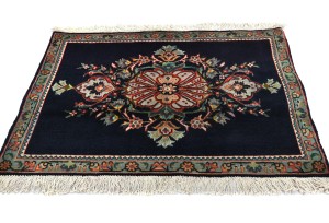 Vintage Dark Purple-navy Classic 2X3 Kashan Persian Rug