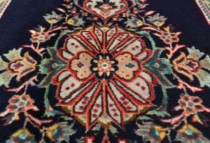 Vintage Dark Purple-navy Classic 2X3 Kashan Persian Rug