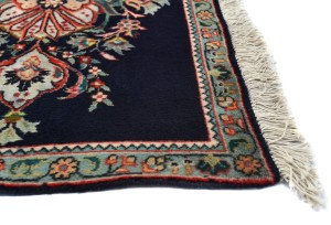 Vintage Dark Purple-navy Classic 2X3 Kashan Persian Rug