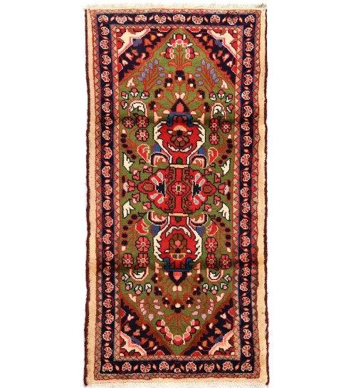 Vintage Olive Green Floral 2X4 Lilian Persian Rug