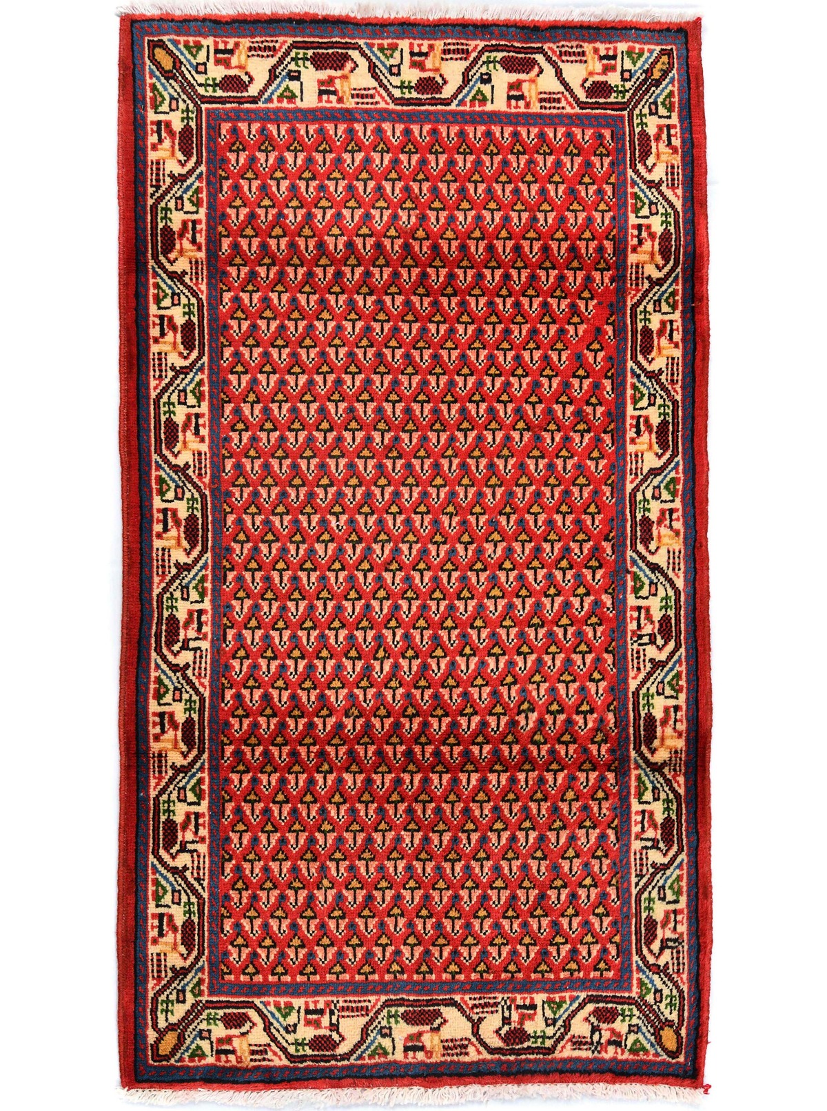 Vintage Red Tribal 2X4 Botemir Persian Rug