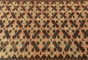 Semi Antique Beige Tribal 3'3X4'6 Turkoman Persian Rug
