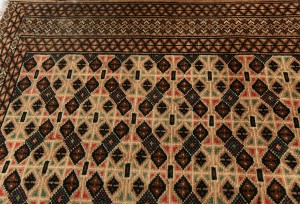 Semi Antique Beige Tribal 3'3X4'6 Turkoman Persian Rug