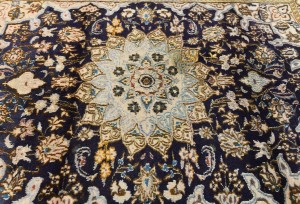 Vintage Dark Purple-navy Floral Classic 3X4 Nain Persian Rug