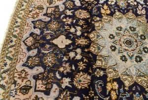 Vintage Dark Purple-navy Floral Classic 3X4 Nain Persian Rug