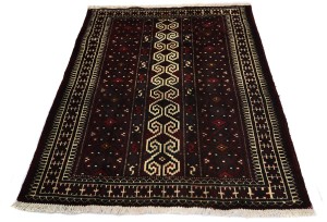 Vintage Geometric Tribal 3X4 Turkoman Persian Rug