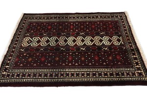 Vintage Geometric Tribal 3X4 Turkoman Persian Rug