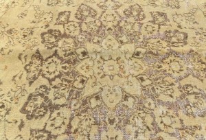 Antique Muted Floral 7'0X9'7 Distressed Vintage Oriental Rug