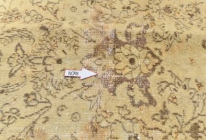 Antique Muted Floral 7'0X9'7 Distressed Vintage Oriental Rug