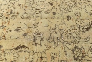 Antique Muted Floral 7'0X9'7 Distressed Vintage Oriental Rug