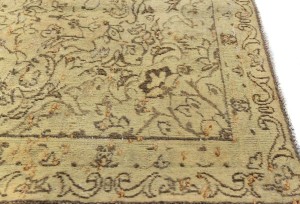 Antique Muted Floral 7'0X9'7 Distressed Vintage Oriental Rug