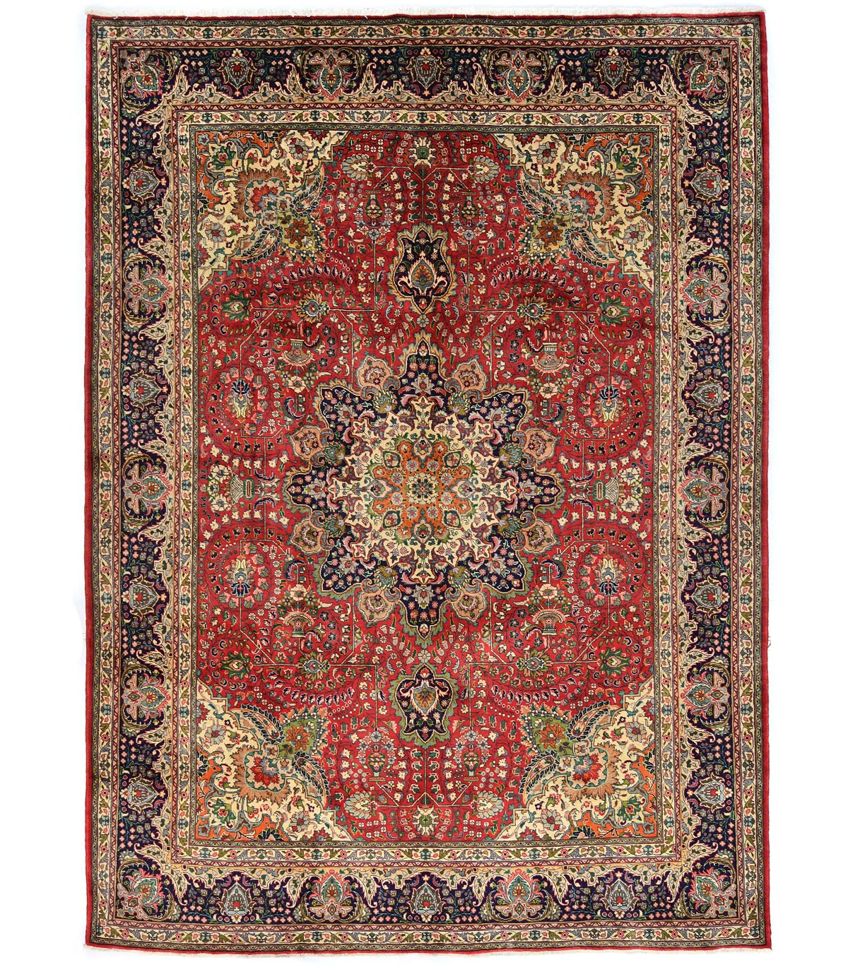 Vintage Red Traditional 10X13 Tabriz Persian Rug