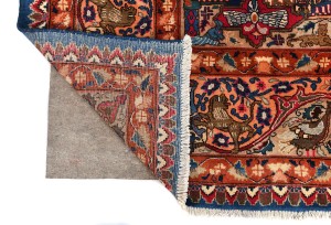 Semi Antique Navy Pictorial 10X13 Kashmar Persian Rug