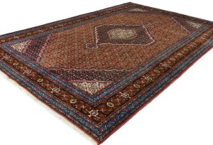 Vintage Rusty Peach Geometric 6'3X9'5 Ardebil Persian Rug