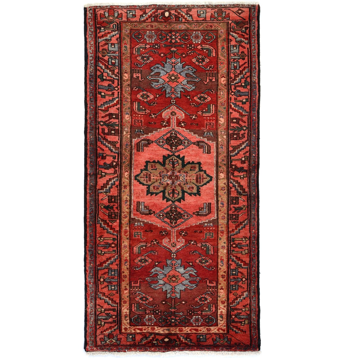 Vintage Red Tribal 3'6X7'0 Hamedan Persian Rug