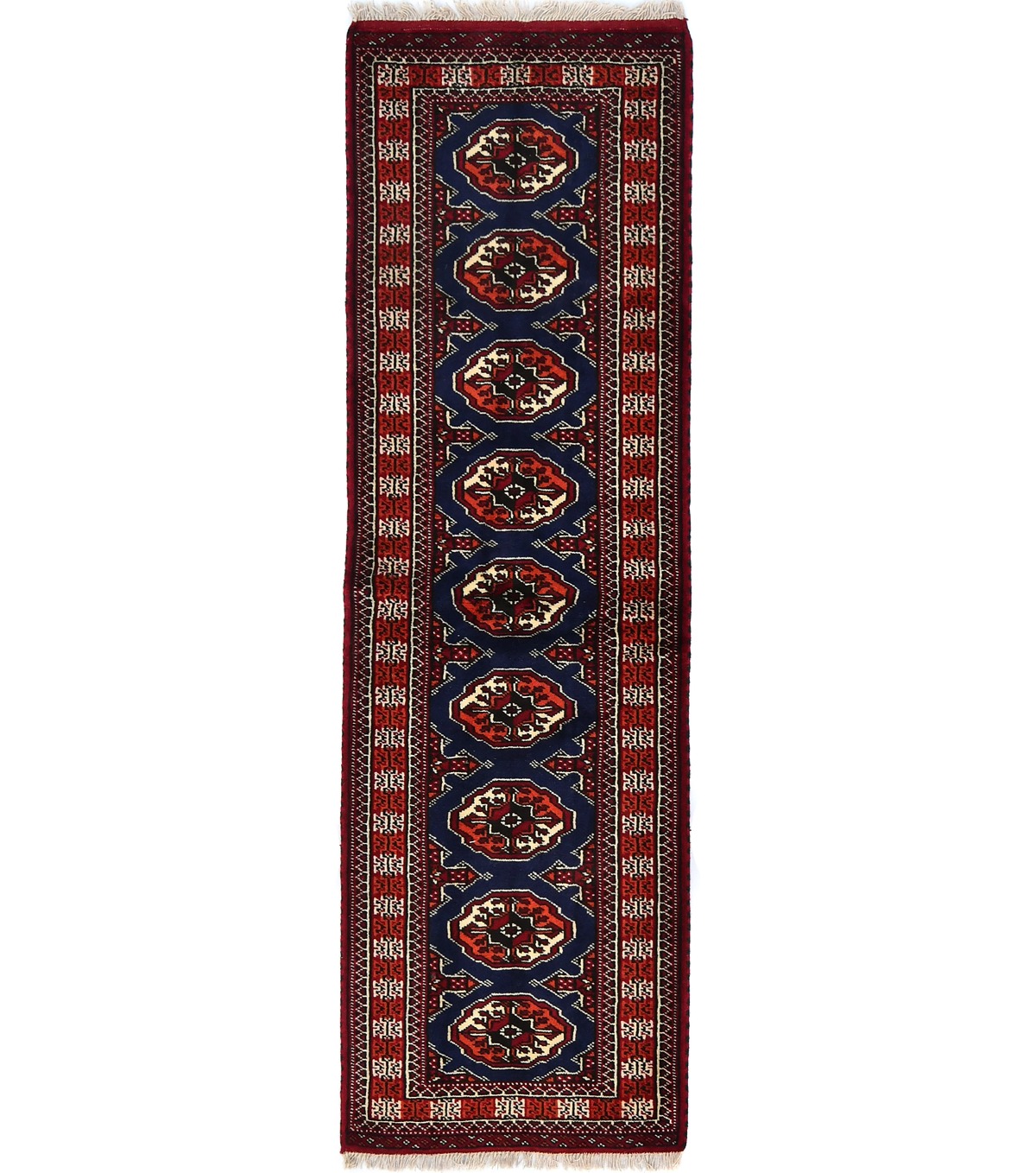 Vintage Tribal Geometric 2X6 Turkoman Persian Runner Rug