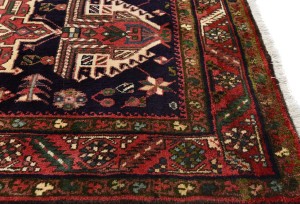 Vintage Geometric Tribal 3'2X14'6 Karajeh Persian Runner Rug