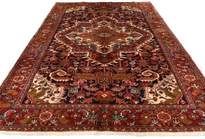 Vintage Traditional Geometric 7X10 Heriz Persian Rug
