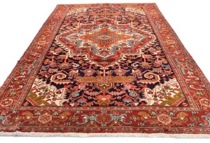 Vintage Traditional Geometric 7X10 Heriz Persian Rug