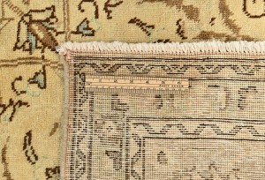 Antique Muted Peach Beige Floral 9'5X13 Distressed Vintage Oriental Rug