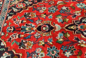 Vintage Red Traditional 3'7X7'0 Kashan Persian Rug