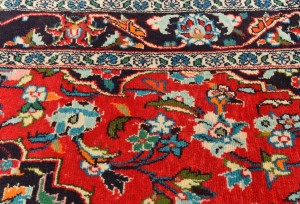 Vintage Red Traditional 3'7X7'0 Kashan Persian Rug