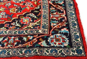 Vintage Red Traditional 3'7X7'0 Kashan Persian Rug