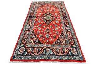 Vintage Red Traditional 3'7X7'0 Kashan Persian Rug