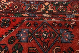 Vintage Red Tribal 4X7 Hamedan Persian Rug