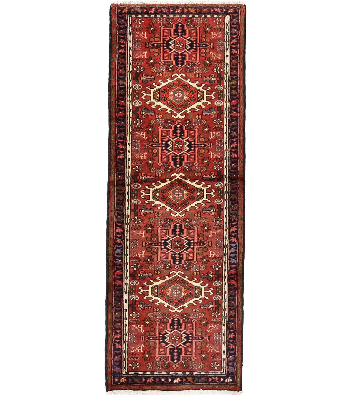 Vintage Rusty Red Tribal 2'3X6'4 Karajeh Persian Runner Rug