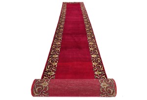 Vintage Fuchsia Rose Classic 3X20 Tabriz Persian Runner Rug