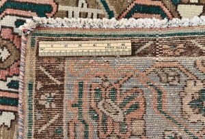 Semi Antique Brown Floral 5X10 Distressed Vintage Oriental Rug