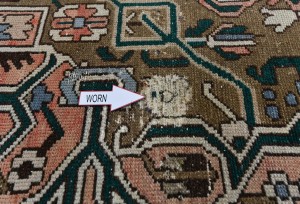Semi Antique Brown Floral 5X10 Distressed Vintage Oriental Rug