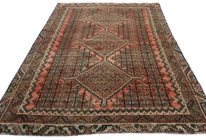 Semi Antique Tribal Rusty Red 5X8 Distressed Vintage Oriental Rug