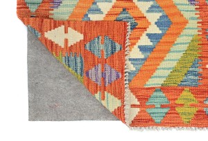 Multicolored Geometric Reversible 2'4X6'3 Kilim Oriental Runner Rug