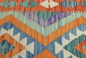 Multicolored Geometric Reversible 2'4X6'3 Kilim Oriental Runner Rug