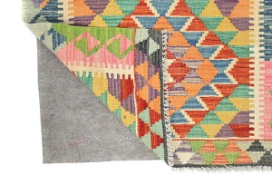 Multicolored Geometric Reversible 2'4X6'5 Kilim Oriental Runner Rug