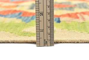 Multicolored Geometric Reversible 3X10 Kilim Oriental Runner Rug