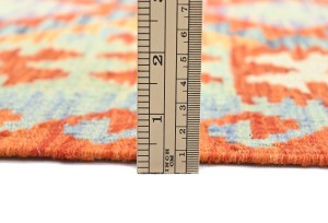 Multicolored Geometric Reversible 3X10 Kilim Oriental Runner Rug