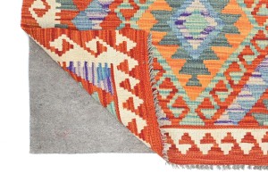 Multicolored Geometric Reversible 3X13 Kilim Oriental Runner Rug