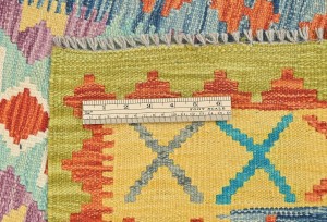 Multicolored Geometric Reversible 2'8X13'5 Kilim Oriental Runner Rug