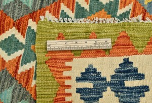 Multicolored Geometric Reversible 3X13 Kilim Oriental Runner Rug